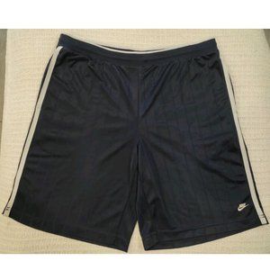 Nike Basketball Silky Shorts Navy Blue White Swoosh Mens Size XL Y2K 90s Vintage